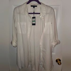 Tommy Hilfiger, white button up shirt ~ Size 12